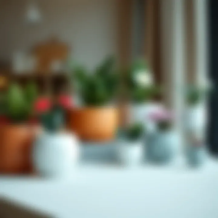 Modern Aesthetic with Artificial Flower Pots Aesthetic arrangement of artificial flower pots in modern decor