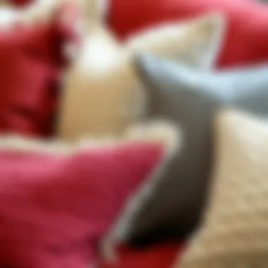 Variety of Pillow Types Close-up of different pillow types, emphasizing their textures.