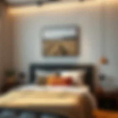 Modern interior decoration featuring single bed headboards