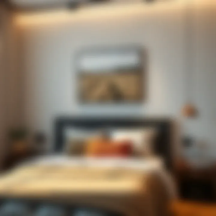 Modern interior decoration featuring single bed headboards