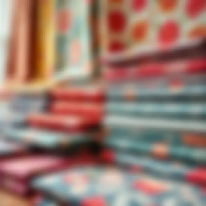 An array of vibrant and elegant sheet patterns displayed creatively, highlighting the choices available.