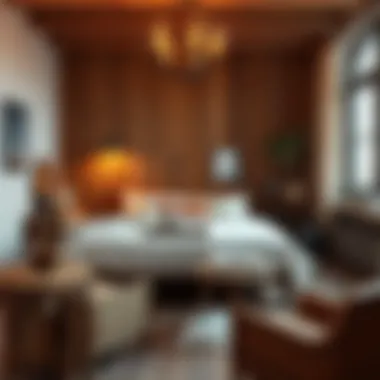 Cozy bedroom with a rustic furniture arrangement