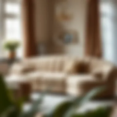 Elegant teddy sofa in a chic interior design