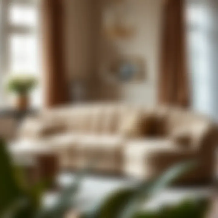 Elegant teddy sofa in a chic interior design