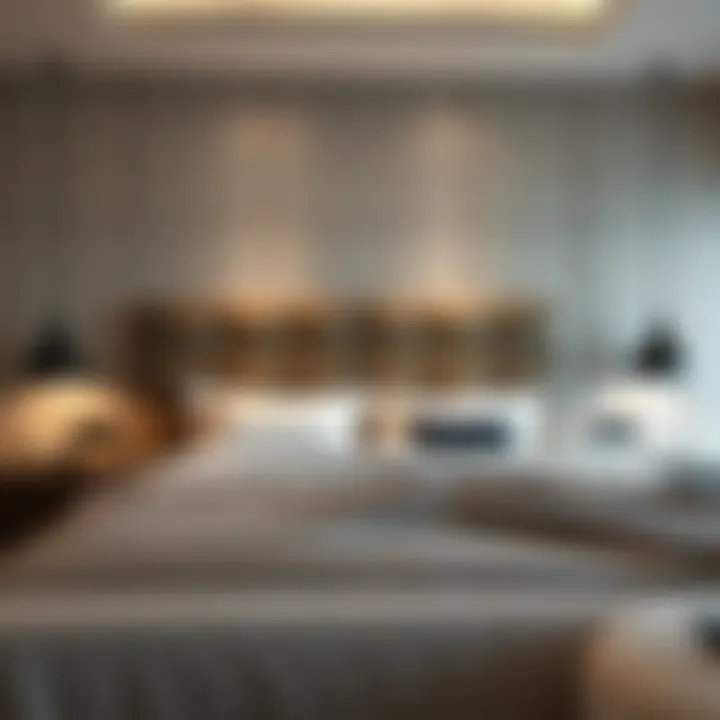 Elegant modern bed base with headboard design