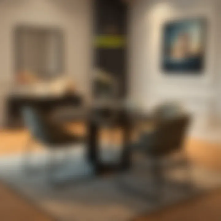 Elegant dining table with modern chairs