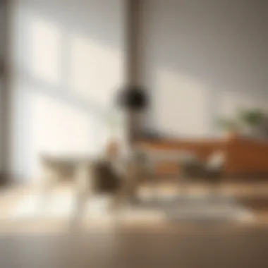 Minimalist dining arrangement with sleek furniture