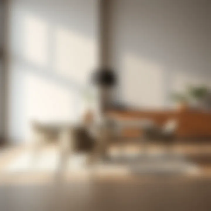 Minimalist dining arrangement with sleek furniture