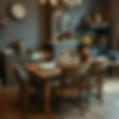 Rustic wooden dining set with vintage style