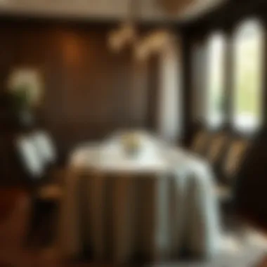 Sophisticated Dining Table Setting Elegant dining table setting with a beautiful tablecloth