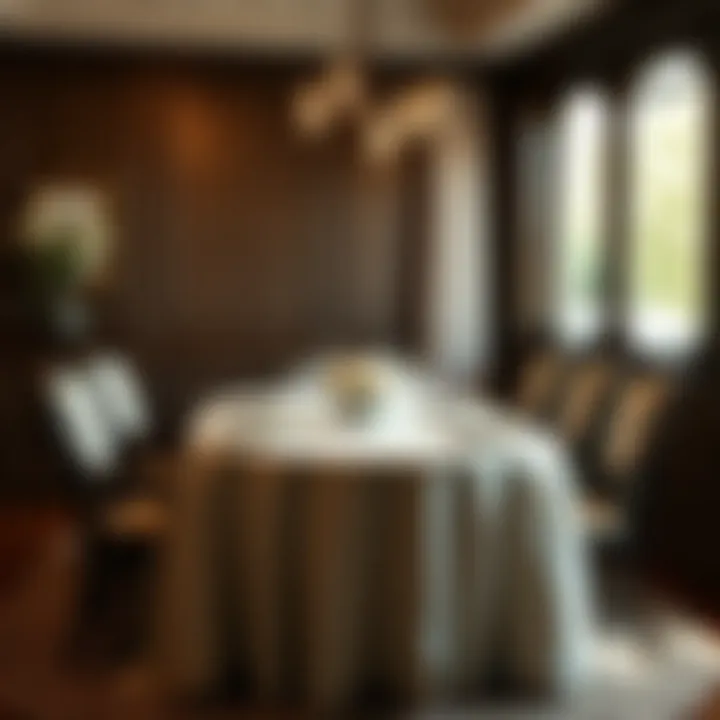 Sophisticated Dining Table Setting Elegant dining table setting with a beautiful tablecloth