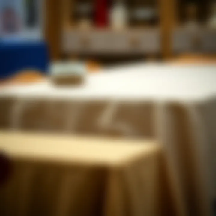 Showcasing Tablecloth Materials Variety of tablecloth materials showcased