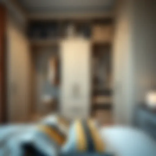 Stylish interior of a youth room wardrobe showcasing organized compartments