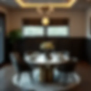 Chic round dining table set for an inviting meal atmosphere