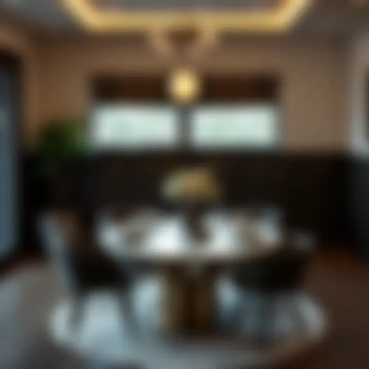 Chic round dining table set for an inviting meal atmosphere