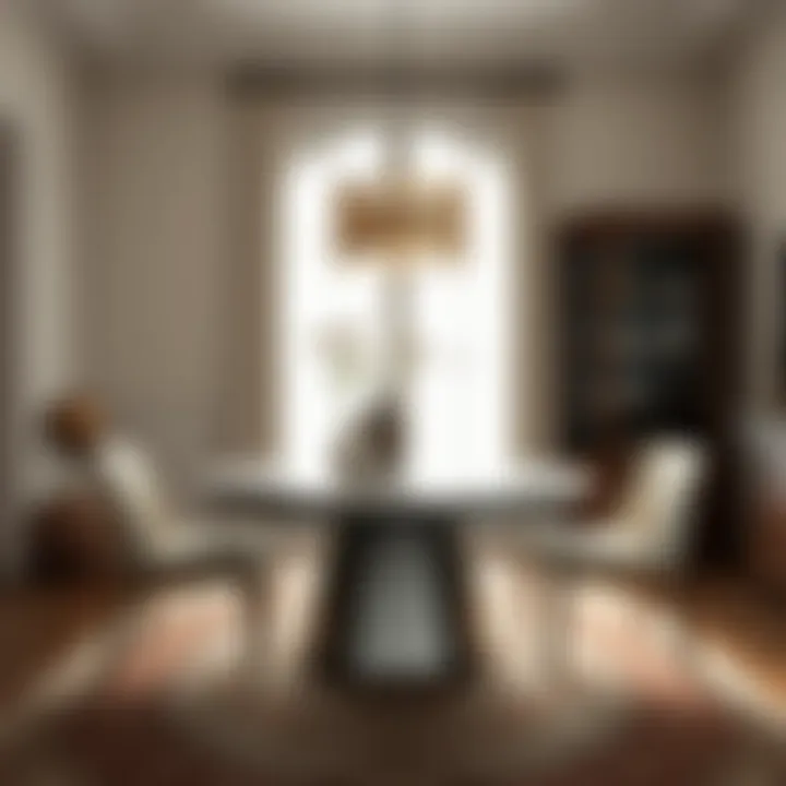 Chic round dining table with a contemporary design