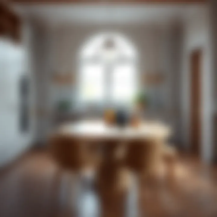 Functional round kitchen table with ample seating